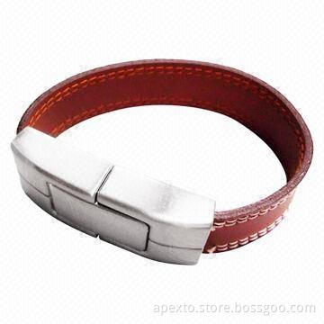 Leather USB Flash Drive with Plug-and-play Function and Up to 32GB Memory Capacity